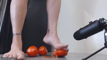 ASMR Smooshing Tomatoes Barefoot Mess