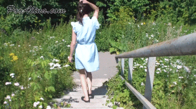 Alina pissing and shitting in panties in the park